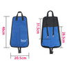 A black and blue drumstick carrier bag with handles shown in a flat lay view.