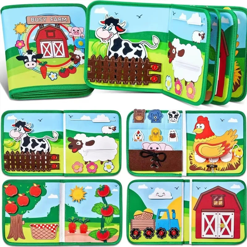 Soft Felt Farm Animal Busy Book for Toddlers