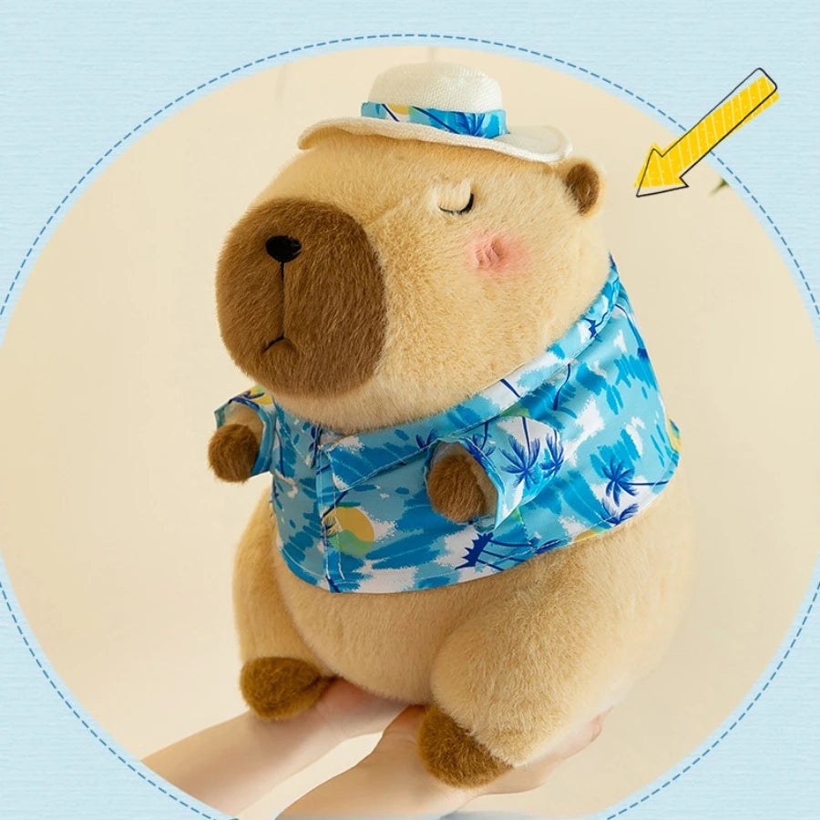 Capybara Plush Toy with Duck Swim Ring – Kawaii Stuffed Animal