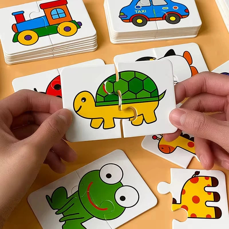 Montessori Wooden Animal Puzzle Set with Storage Box