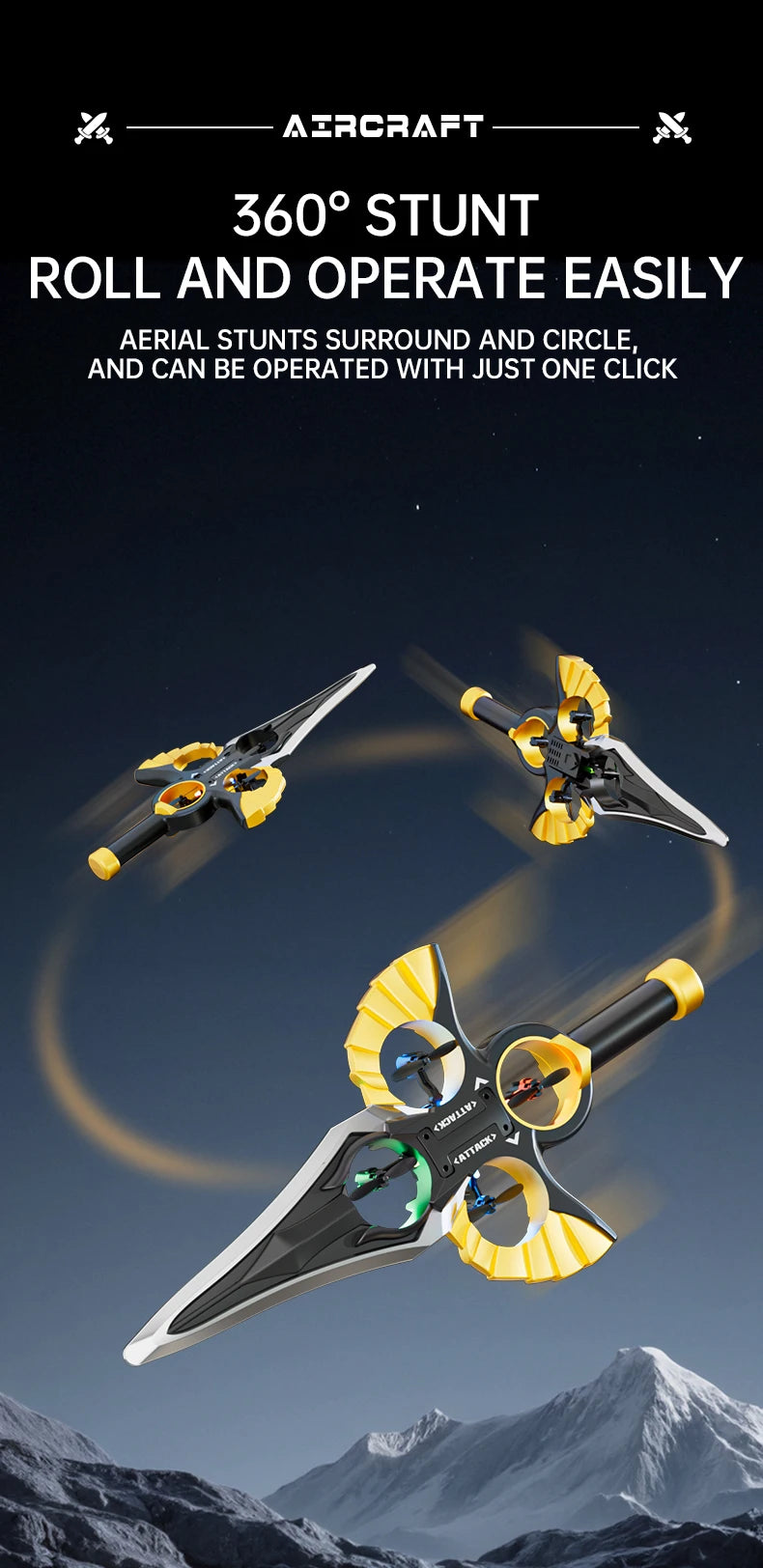 2.4GHz Remote Control Flying Sword – Aerial Stunt Toy