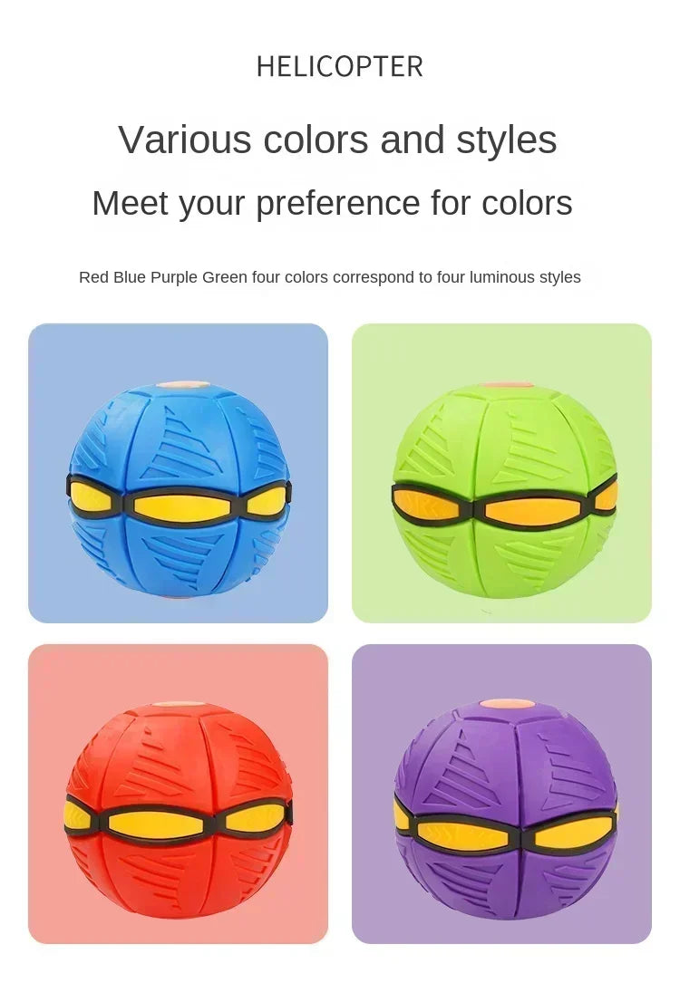 Interactive Flying Saucer Dog Toy with Deformation Fun