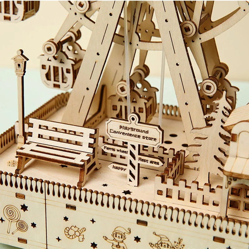 Wooden Ferris Wheel 3D Puzzle – DIY Model Kit for Home Décor