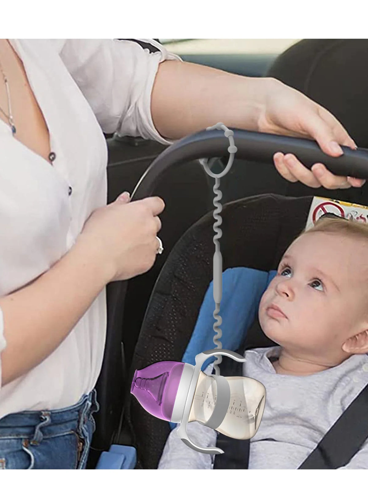 Adjustable Silicone Pacifier Clip with Anti-Drop Chain