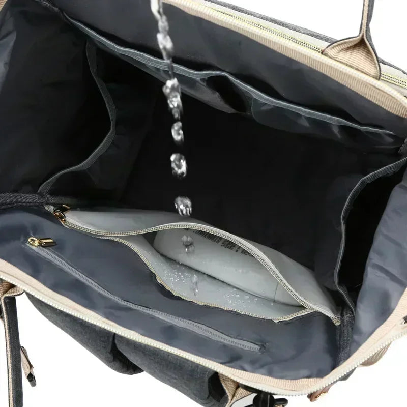 Large Waterproof Diaper Bag Backpack with Insulated Bottle Pocket