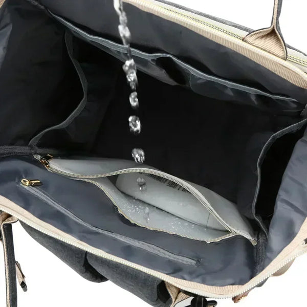 Large Waterproof Diaper Bag Backpack with Insulated Bottle Pocket