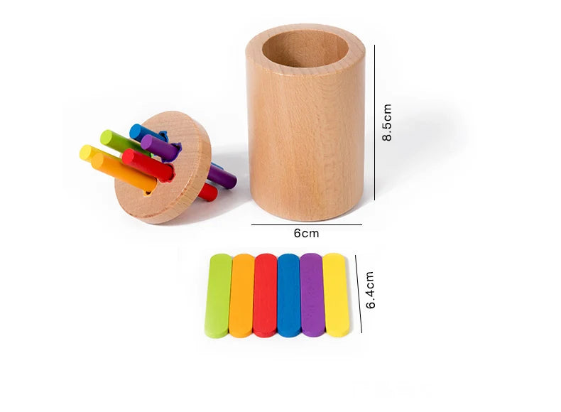 Wooden Color Sorting Toy for Toddlers – Montessori Fine Motor Skills Game