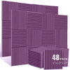 Acoustic Foam Panels (48-Pack) – 1" x 12" x 12" Soundproofing Wedges for Studio & Home