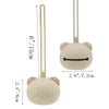 A light beige silicone panda-themed pacifier storage bag with a long loop and a small round body.