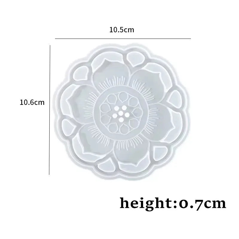 Flower-Shaped Silicone Coaster Mold for Epoxy Resin DIY