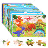 A set of wooden animal jigsaw puzzles featuring various colorful jungle and savanna animals.