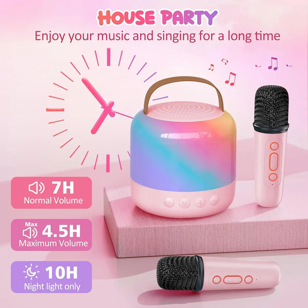 Portable Karaoke Machine with 2 Wireless Microphones