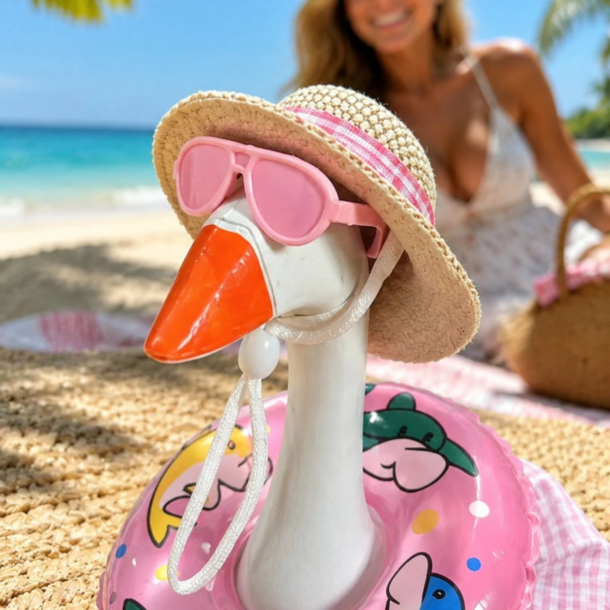 7-Inch Desk Goose Summer Beach Vacation Outfit Set