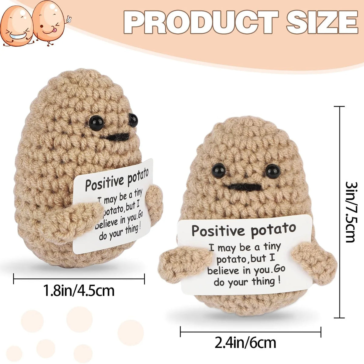 Handmade Crochet Pocket Hug Doll with Positive Vibe
