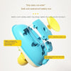 A blue and yellow battery box with a rubber sealing ring design for safe and waterproof storage.