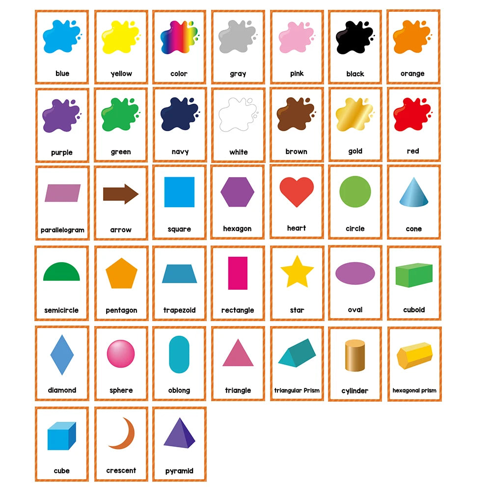 Montessori English Word Learning Cards for Kids
