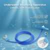 Blue silicone double head snorkel breathing apparatus with a hose and mouthpiece for beginners