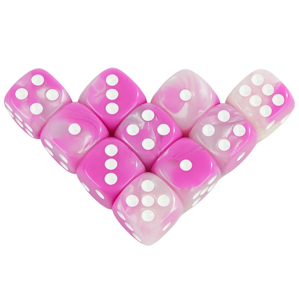 12mm Acrylic Dice Set – Mixed Colors, 10-Pack for Tabletop Gaming