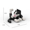 A 62-piece animal building blocks set featuring a black and white striped cat figure.