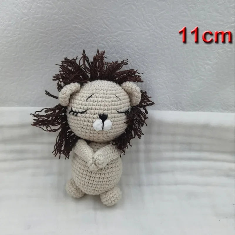 Handmade Amigurumi Plush Toy Set – Fox, Cow & Lamb Sleeping Dolls