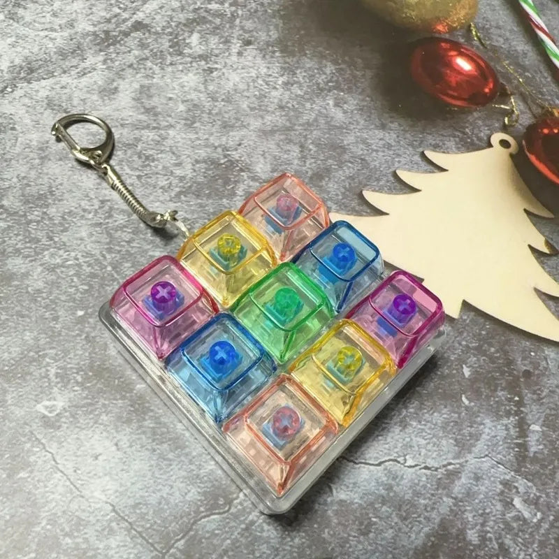 Mini Mechanical Keyboard Fidget Keychain with Clicking Keys