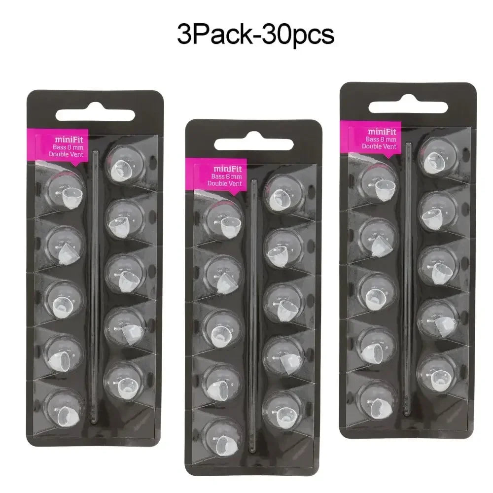 3 pack of replacement Bass domes for Oticon MiniFit hearing aids