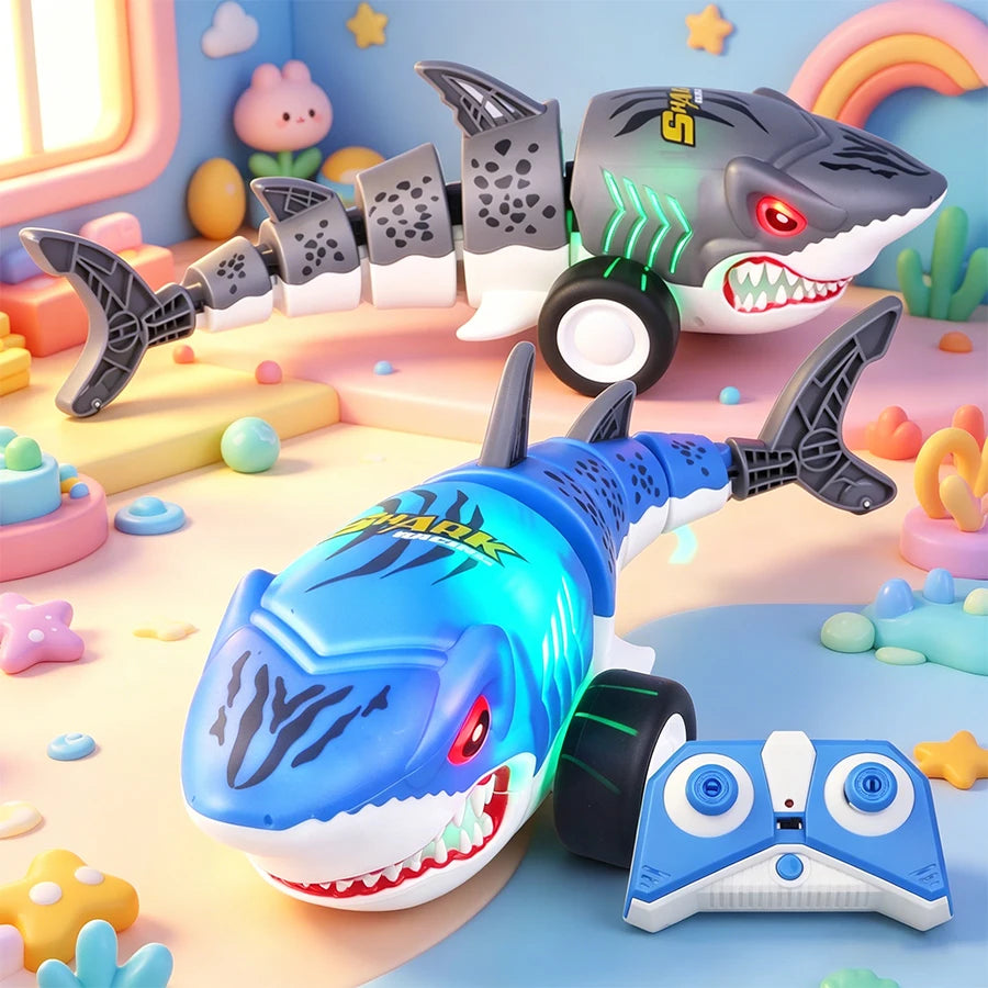 Educational Shark Robot Car with Remote Control and Assembly Kit