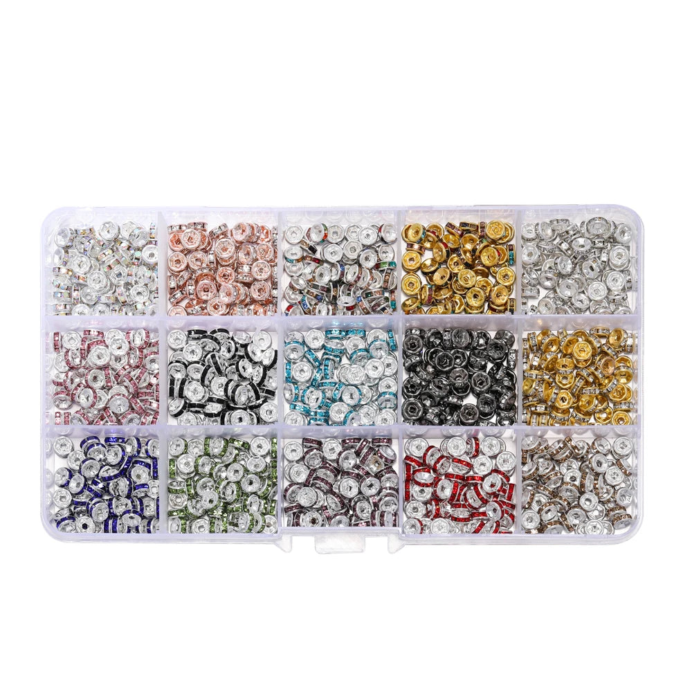 Crystal Rondelle Beads for Jewelry Making – 6mm & 8mm Spacer Beads