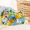 Farm Animal Wooden Screw Puzzle Toy Set with Child-Safe Tools