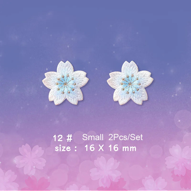 Cherry Blossom Embroidered Patches for DIY Decoration