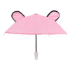 Pink bear mini doll umbrella with black trim and ears