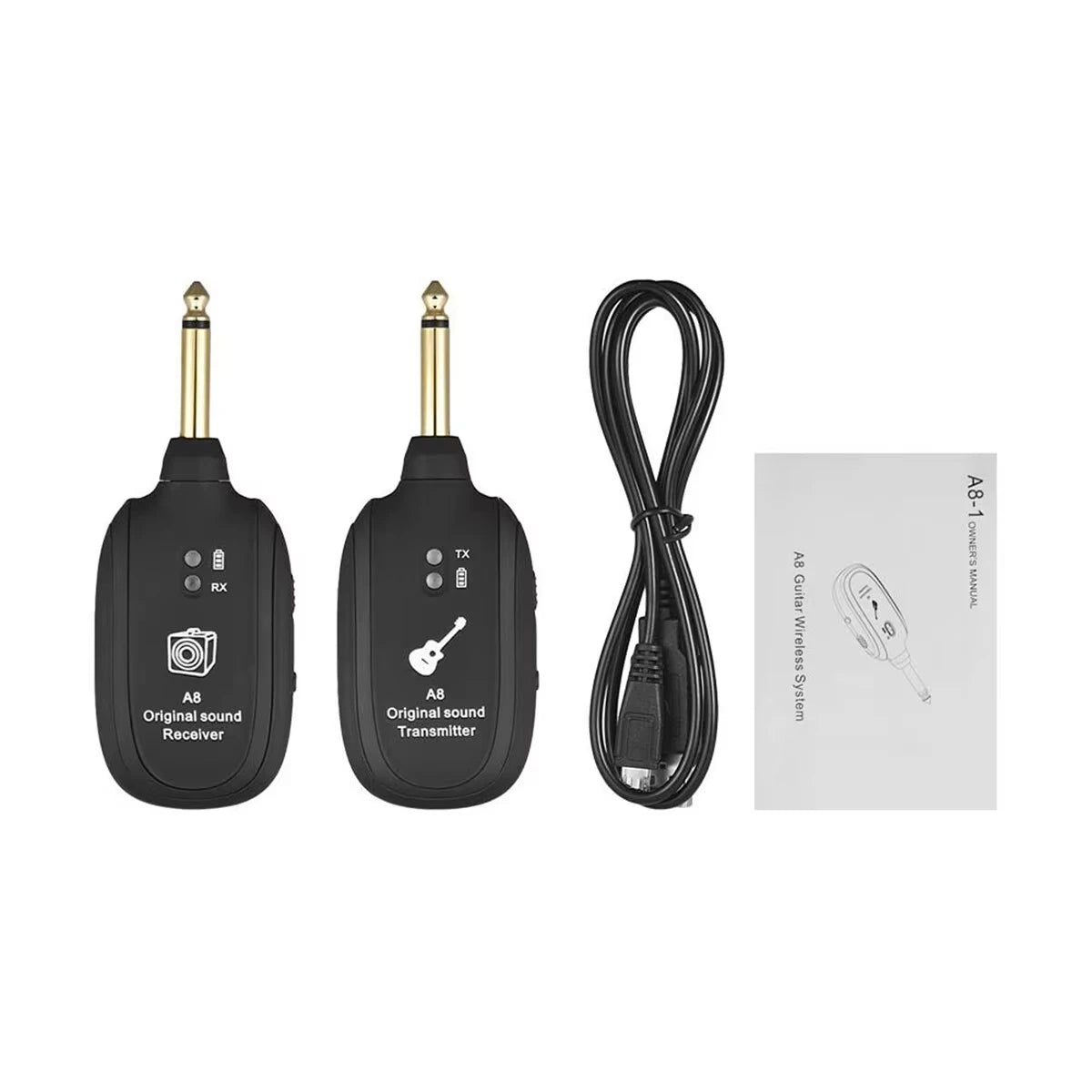 Wireless Guitar System with Built-In Transmitter and Receiver