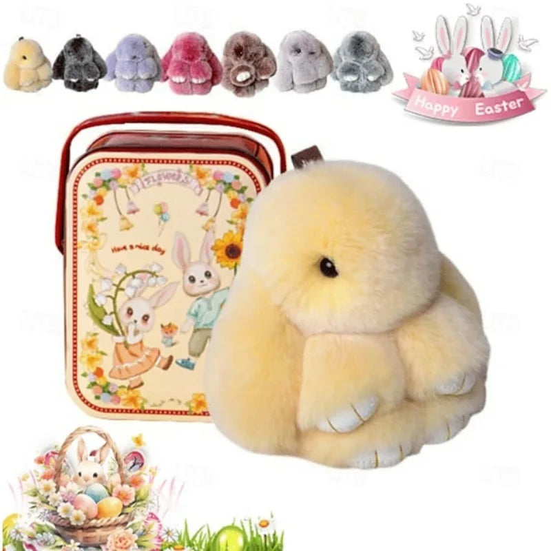 Plush Bunny Keychain Charm