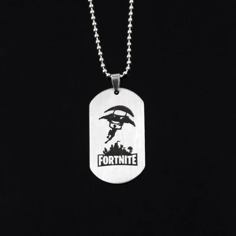 Fortnite Emblem Stainless Steel Charm Pendant Necklace