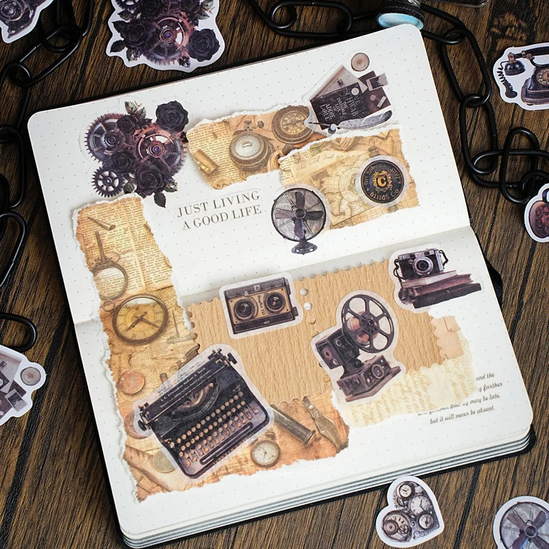 Vintage Alchemy Washi Sticker Pack – 50 Unique Metal-Inspired Designs for DIY Crafts