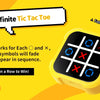 A yellow portable Tic Tac Toe game board showing fading symbols and a fading sign.