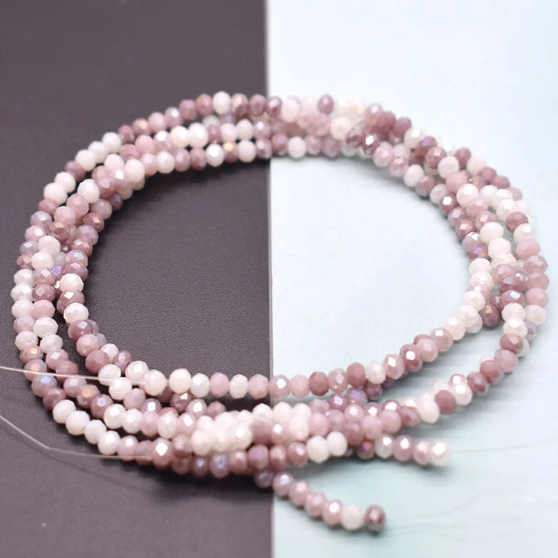 Mixed-Color Rondelle Glass Beads for Jewelry Making
