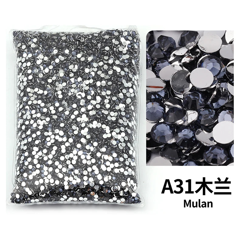 Bag of A31 Mulan flat-back resin rhinestones for DIY craft and nail art