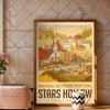 Vintage Autumn Festival Art Print — Cozy Window Scene Wall Decor