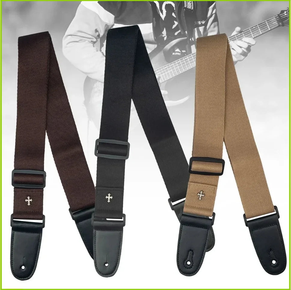 Vintage Woven Guitar Strap with Cross Detail
