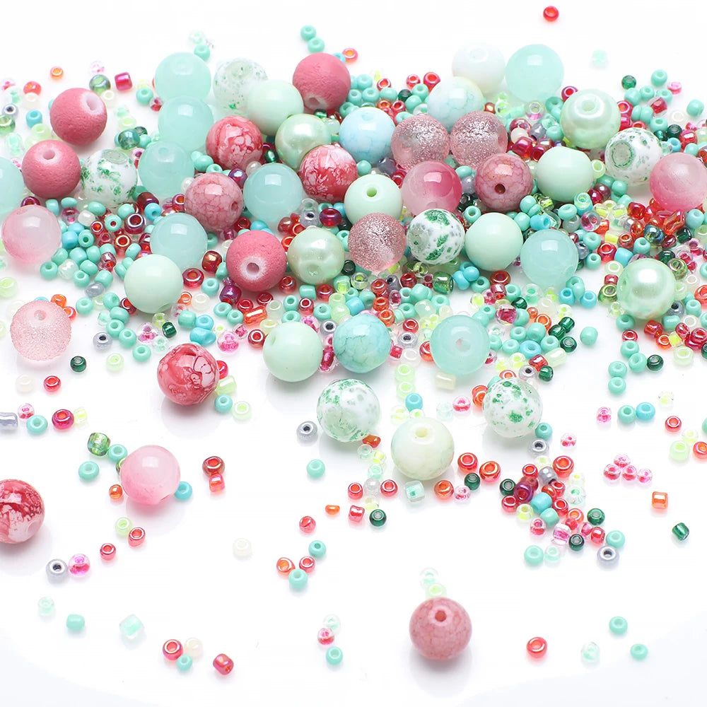 Mixed Color Czech Glass Seed Beads for Jewelry Making – Round Spacer Beads Assortment