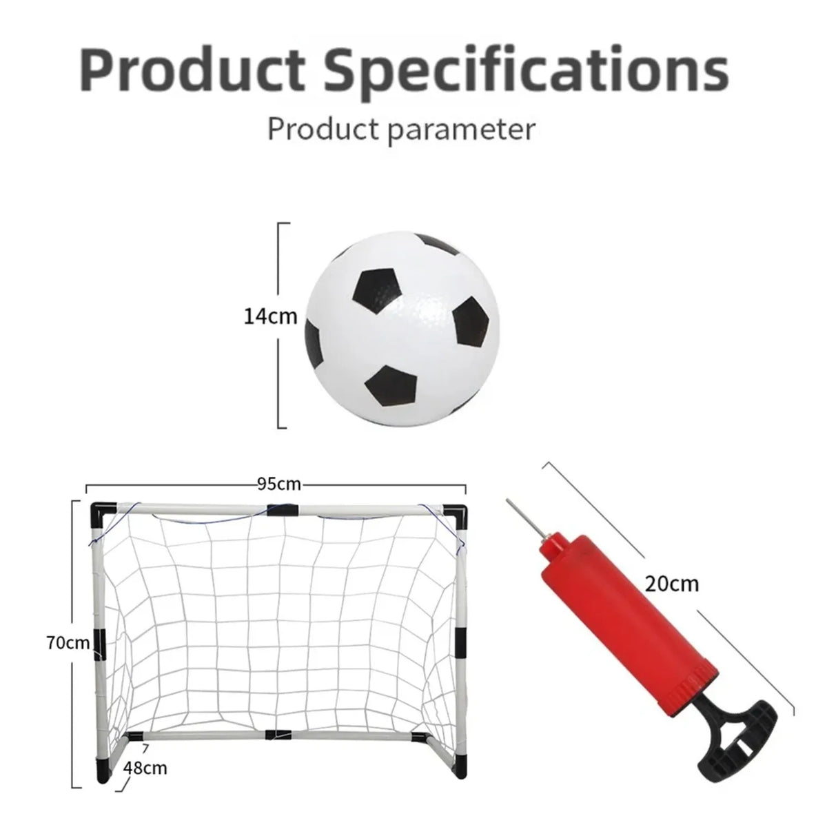 Foldable Soccer Goal Set with Ball and Pump