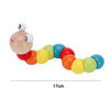A set of wooden sensory blocks in various colors and shapes used for Montessori play.