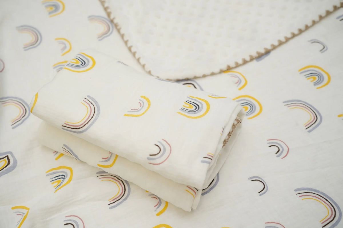 Baby Bear Print Cotton Gauze Swaddle Blanket