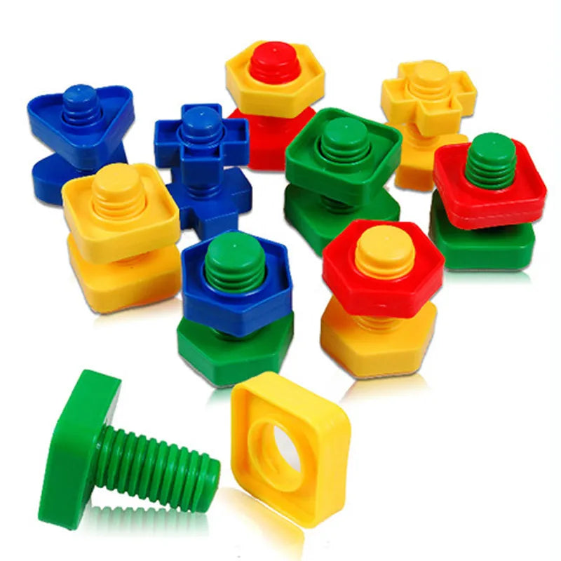 Screw Building Blocks Set – Montessori Nut & Bolt Shape Toys for Kids