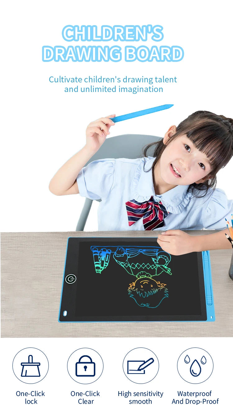 Glare-Free LCD Drawing Tablet with Pressure-Sensitive Stylus
