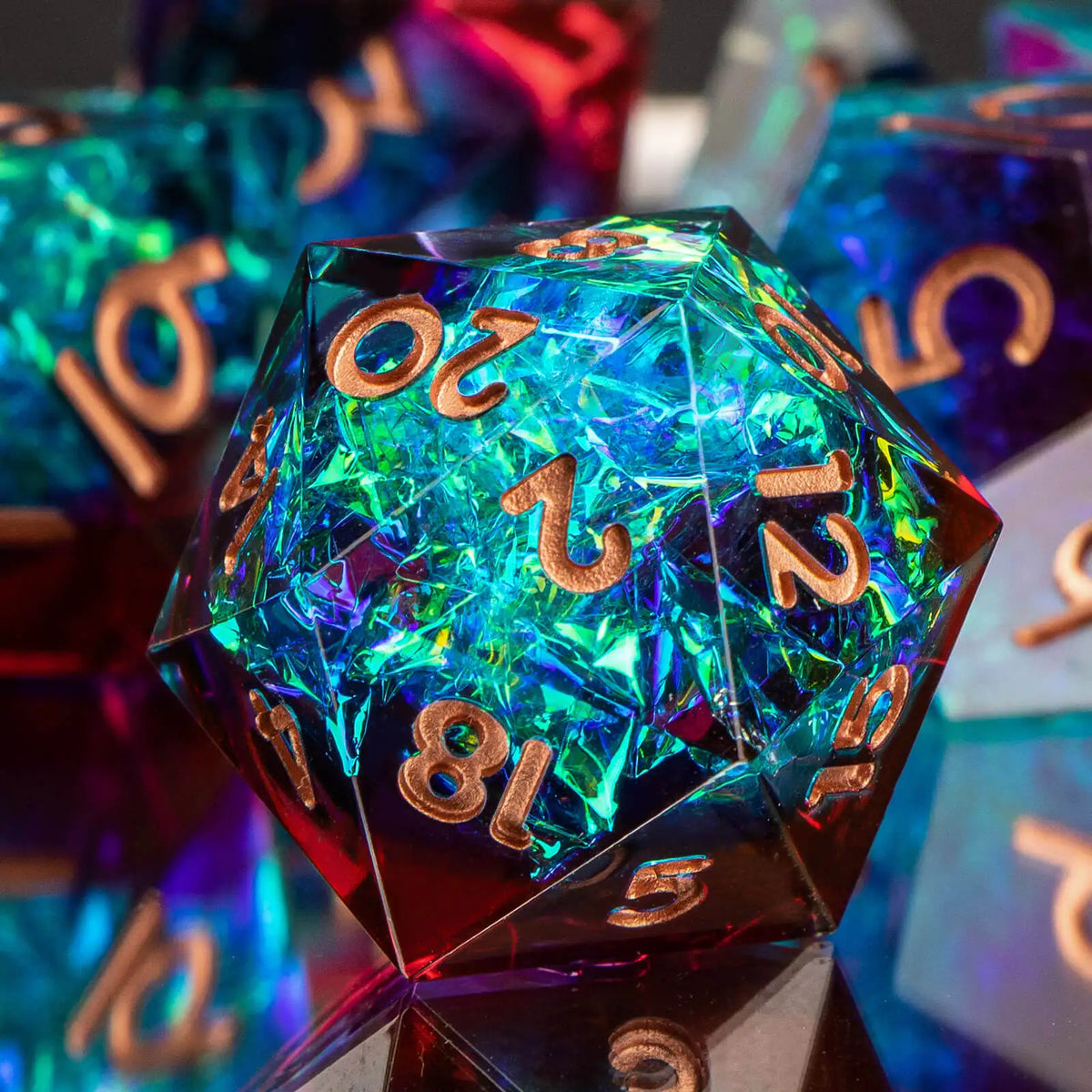 Handmade Resin Sharp Edge Dice Set for RPG Games
