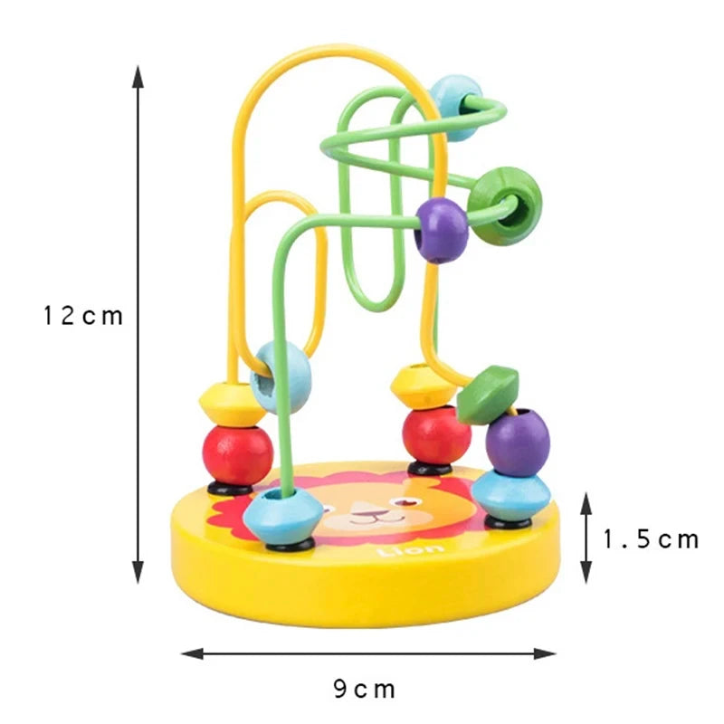Wooden Bead Maze Roller Coaster Toy for Toddlers