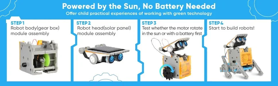 Solar-Powered 13-in-1 STEM Robot Building Kit for Kids 8+