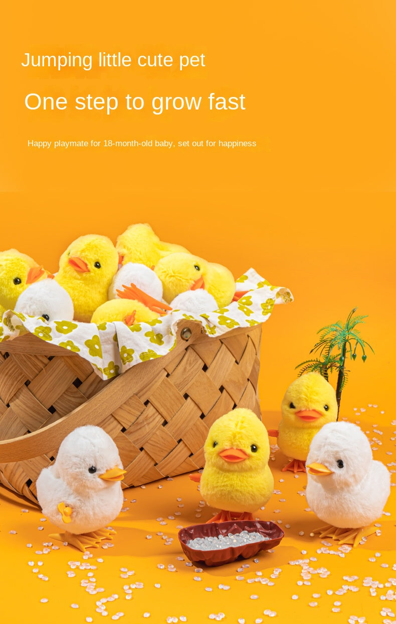 Yellow Wind-Up Jumping Chicken Toy for Toddlers